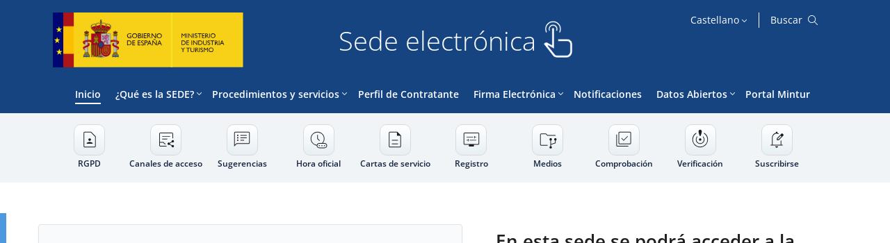 Captura de https://sede.serviciosmin.gob.es/