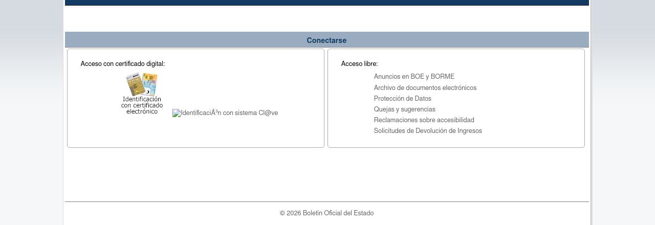 Captura de https://extranet.boe.es/